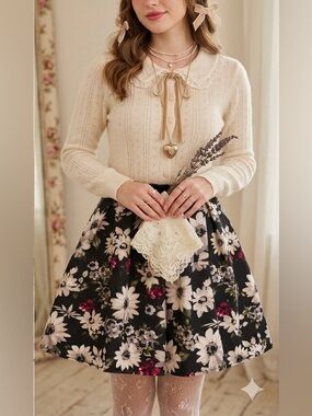 Hollister Vintage Coquette Floral Skirt | Romantic Pinterest Girl mini skirt